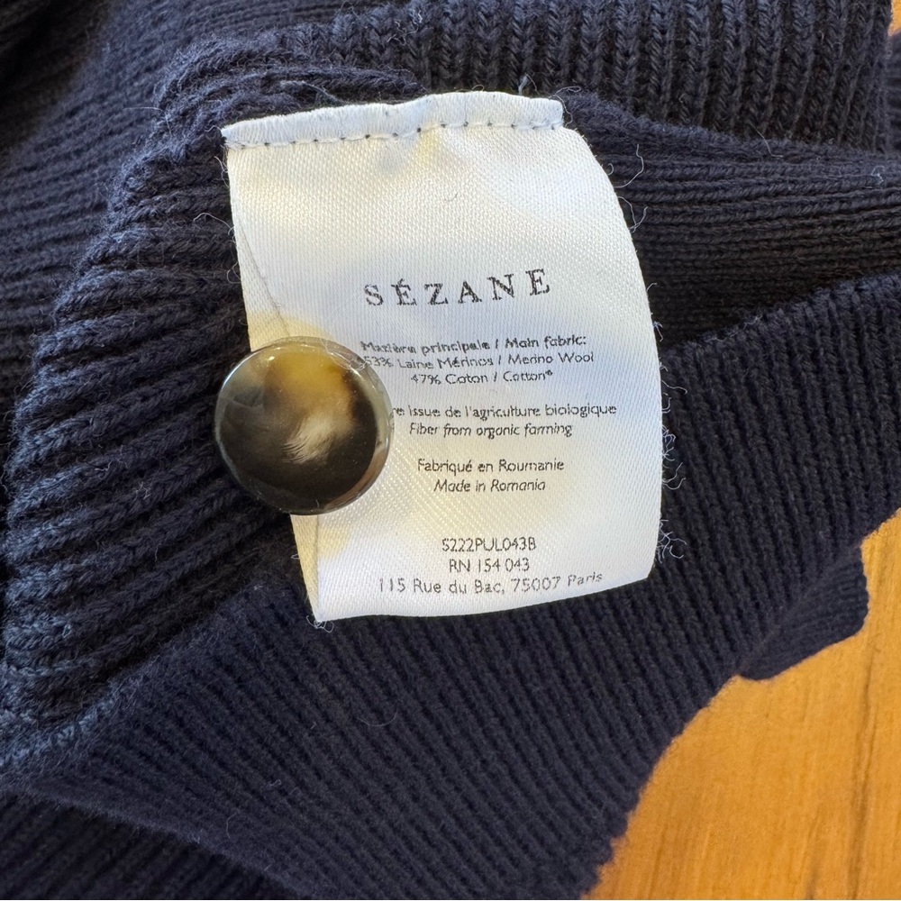 Sezane Navy Sami Jumper Size Small - Picture 6 of 11